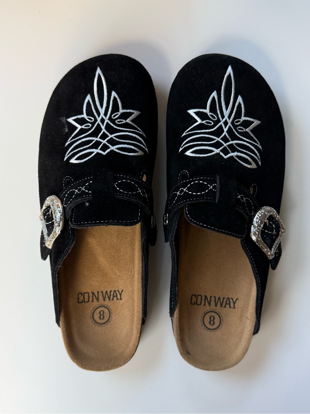 Western mules suede